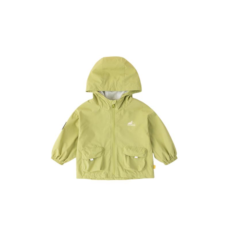 キッズ 男女兼用 連帽 防晒 ジップパーカー 夏服 上衣 トップス ジャケット コート 綿混 ポリエステル 軽量 吸湿速乾 接触冷感 アイボリー グリーン 春夏 ベビー 幼児 1～3歳 80～100cm 韓流 スタイル カジュアル アウトドア 普段使い