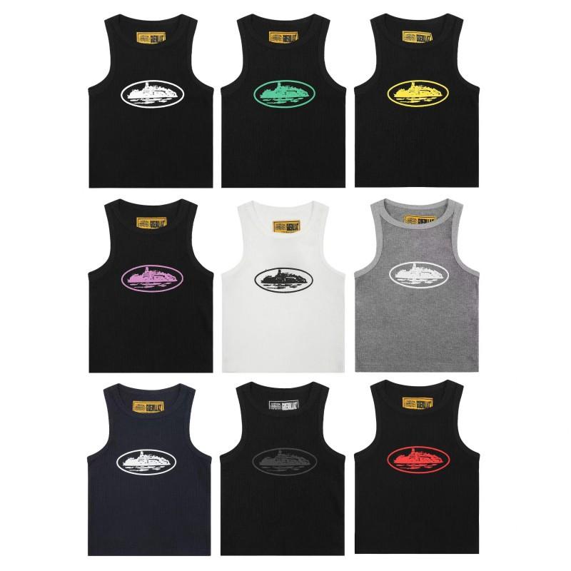 Tシャツ メンズ レディース 無袖 丸首 夏用 綿素材 ゆったりシルエット ストリートスタイル 欧米風 ブラック ホワイト グレー ネイビー イエロー パープル レッド グリーン かわいい 吸湿速乾 軽量 普段使い 通勤 カジュアル