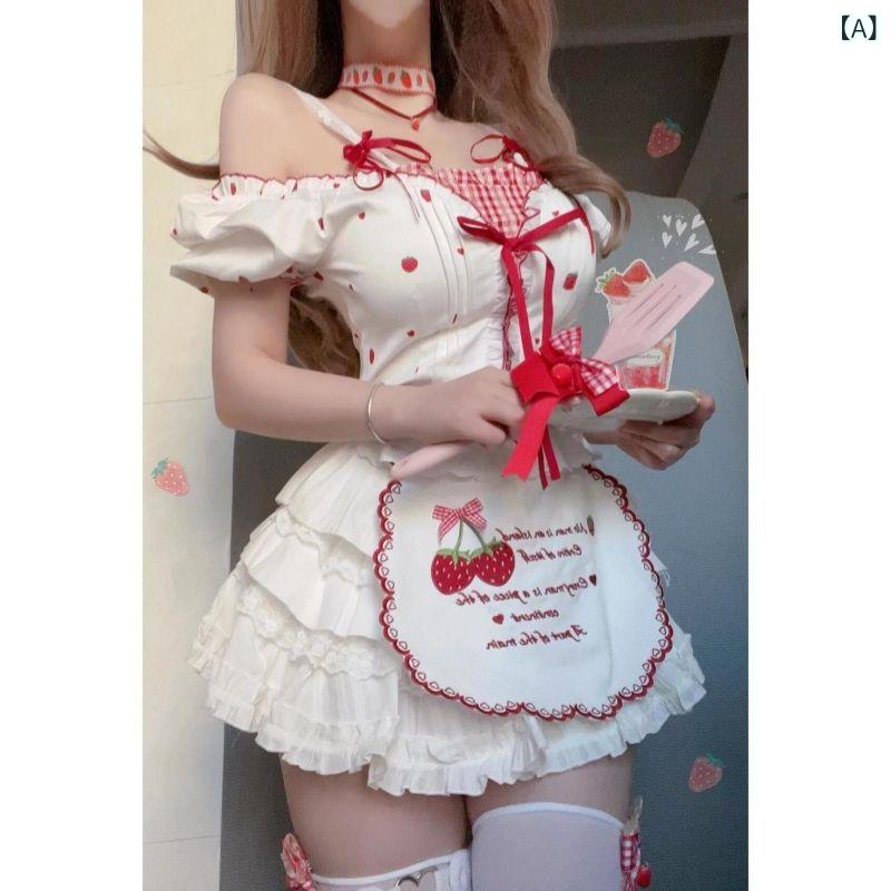 レディース トップス スカート 女装メイド風 エプロン セット かわいい 甘辛 純欲 レース 切り替え 蝶結び 吊り下げ フレア フレアスカート フラワープリント 超短丈 春夏 私服 伸縮性 雪ニール ポリウレタン 無袖 プリンセススリーブ 姫系 シック