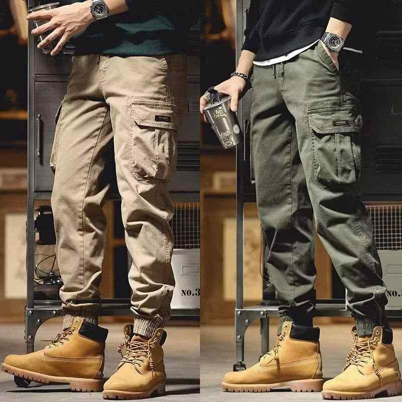 メンズ 工装パンツ 軍緑 秋冬 ビジネスカジュアル ゆったり ワイドパンツ 九分丈 中腰 伸縮性 吸湿速乾 ポリエステル混紡 多ポケット 直筒 透気性 普段使い ミッドウェスト ラフスタイル ユニセックス