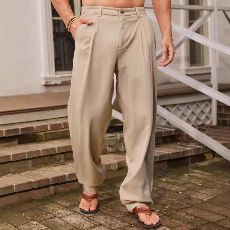 メンズ ビジネスカジュアルパンツ 男性用 麻 コットン混 純色 直筒型 長ズボン 中腰 透気性 秋冬 免?加工 軽量 白色 ブラック グレー ベージュ ライトブルー ゆったりシルエット 普段使い 通勤 青年向け シンプルデザイン 快適フィット