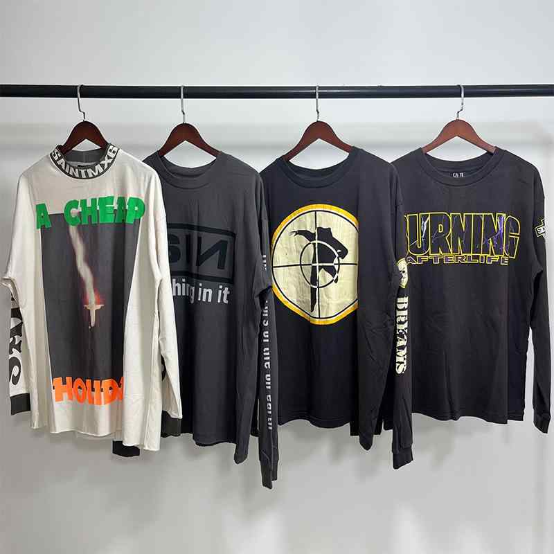 長袖Tシャツ メンズ レディース ユニセックス 綿100% 街頭ストリートスタイル ルーズフィット ラウンドネック セットインスリーブ 透気性 通勤 日常 部屋着 アウトドア 洗水加工 グレー系 ホワイト系 ブラック系 秋冬