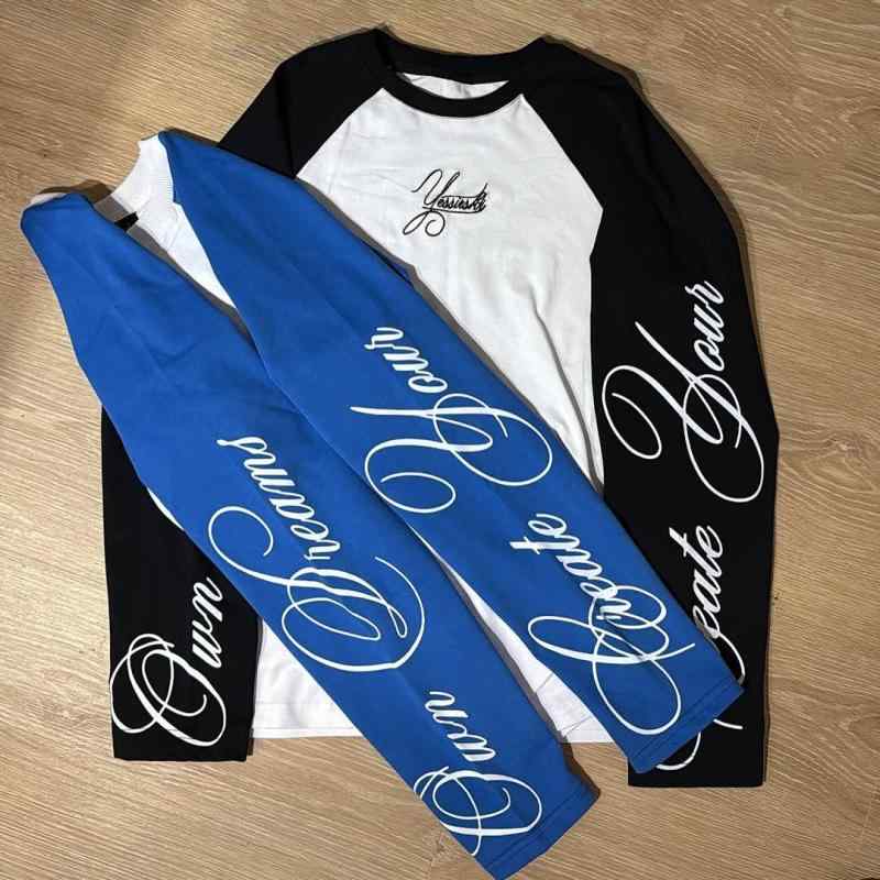 メンズ Tシャツ 長袖 ラウンドネック ロゴプリント トップス ピンク ブラック ホワイト 切り替えデザイン ゆったりシルエット 街頭スタイル ポリエステル素材 速乾 透気性 耐久性 カジュアル スポーツ 普段使い 通勤 通年