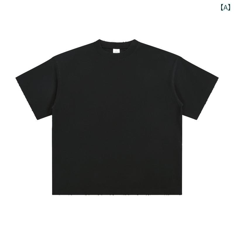 Tシャツ メンズ 春夏 短袖 トップス 純棉 吸湿速乾 抗菌 防水 防汚 落肩袖 丸首 ゆったりシルエット 切り替え加工 ブラック ホワイト グリーン カジュアル ストリート ファッション ティーン 普段使い
