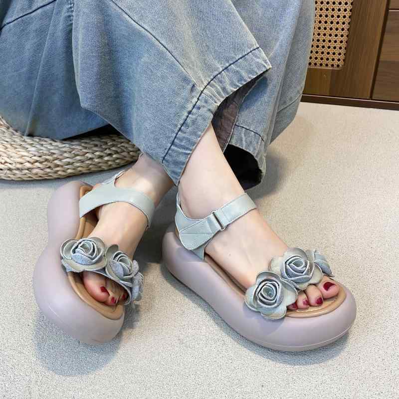 レディース 花柄 サンダル 返り咲き 厚底 軽さ ホンブルグ帽 人はだ 同盟罷業一回り オープントゥ 丸頭 緑であること 浅黄 夏 当たること冷感 吸湿速乾 通い 普段使い走り アウトドア 伸縮性 生まれ変わり衣料繊維 ビッグ影ぼうし