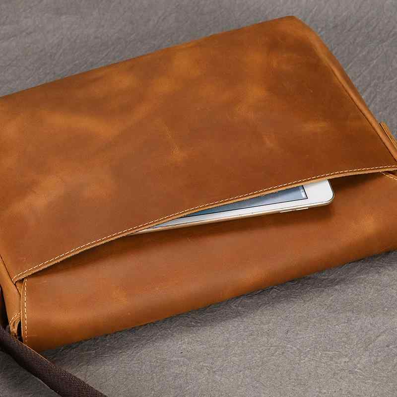 メンズ 単肩バッグ 牛革 ショルダー 鞄 33cm 大型 フラップ 斜めがけ ビジネス 通勤 バッグ A4 収納 ラップトップ 13インチ 対応 耐摩耗 コットン 裏地 ブラウン カラーバリエーション 欧米 ヴィンテージ スタイル 日常 旅行 用途 軽量