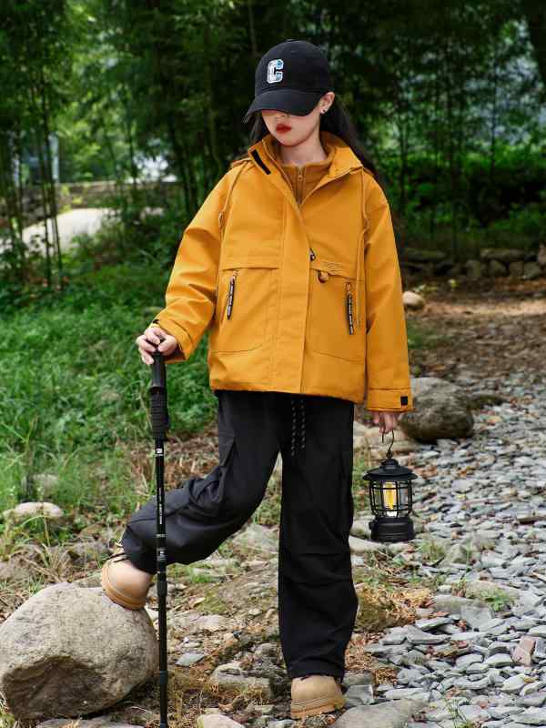 お嬢さん レディース 秋冬 フリース 上衣 キッズ 山登り服 衝鋒衣 3-インチ-1 ウィンドブレーカー 長袖 連帽 短丈 韓流 表現スタイル 延性のある 混紡 原料品 ポリエステル 100% 伸縮性 軽さ 吸湿速乾 普段使い走り アウトドア 通学用 赤銅色 さくら色系 目玉