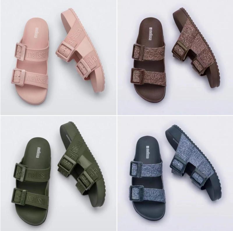 女性用サンダル 夏用 クリア フラットシューズ ストラップ バックル 厚底 クッション性 PVC素材 魚嘴型 ブラウン シルバー ネイビー ピンク ヒョウ柄 グリーン ベージュ ミリタリーグリーン ブルー ブラック ヌードカラー メタリックシルバー メタ