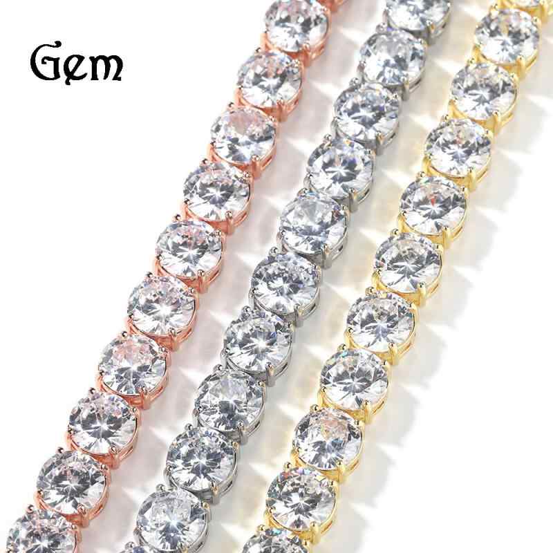 メンズ 手首アクセサリー 手? ブレスレット ヒップホップ ストリートファッション 10mm テニスチェーン ジルコニア ラインストーン 幾何学 デザイン 金色 銀色 ローズゴールド 銅製 イエローゴールド シルバー ピンクゴールド 夏 メンズジュエリー