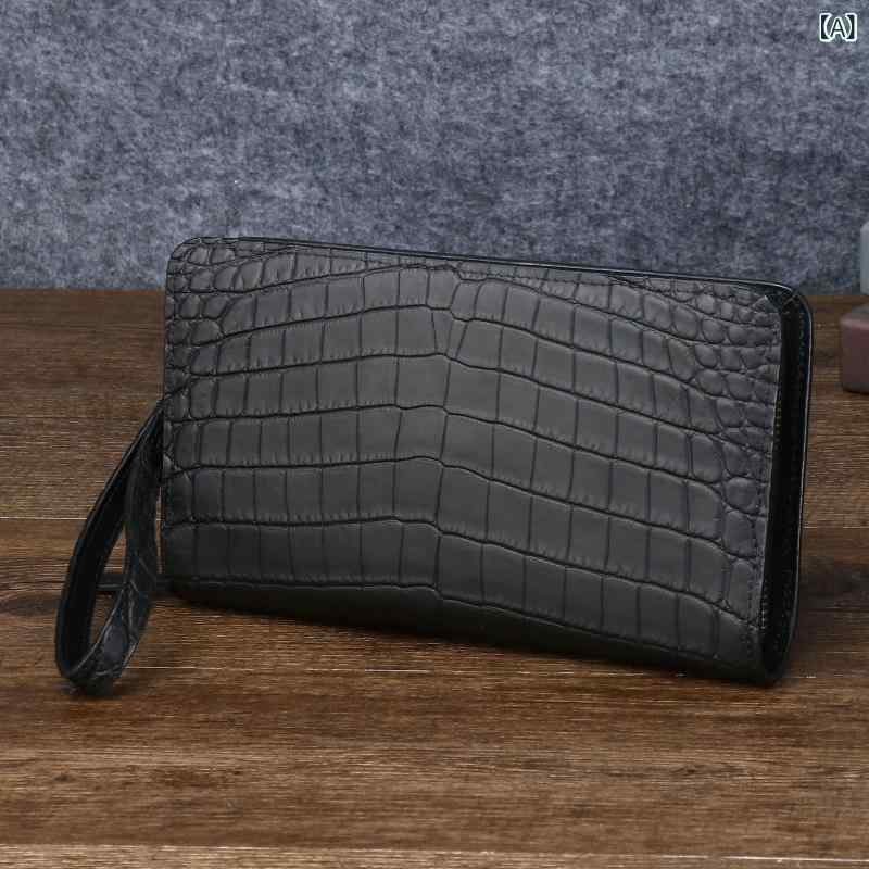 メンズ 手提げバッグ 財布 クロコダイル調 ベルト付き シリコン 合成革 耐摩耗 ビジネス 通勤 夏 2024年 8インチ 収納 都市 シンプル ダークカラー 動物柄 プレス加工 多カードスロット クラッチバッグ ラウンド型 軽量 普段使い 男性用 ポー 6,757円