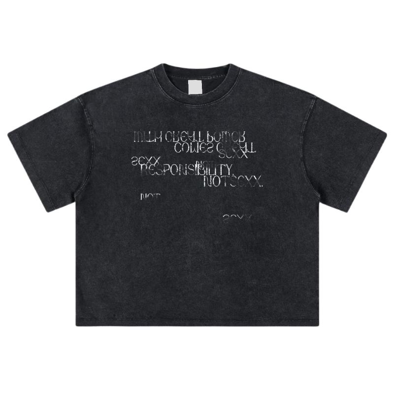 メンズ Tシャツ ボクシー 短袖 トップス 純棉 綿100% 260g 厚手 ゆったり ルーズフィット ビッグシルエット 丸首 セットインスリーブ プリント ロゴ 文字柄 グラフィック 日常 普段使い カジュアル ストリート ファッション 夏 春夏 ホワ