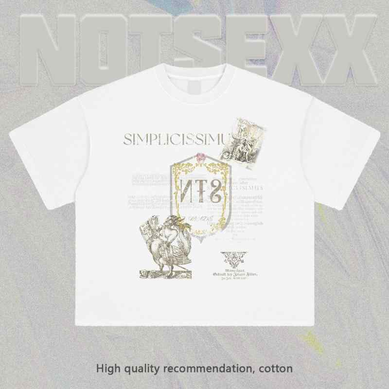 Tシャツ メンズ ボクシー ビッグシルエット 短袖 トップス 純棉 コットン100 260g 重厚感 ゆったり ルーズフィット 丸首 セットインスリーブ プリント柄 人物パターン デジタルプリント 日常着 カジュアルスタイル 夏 春夏 白色 ブラック ウ