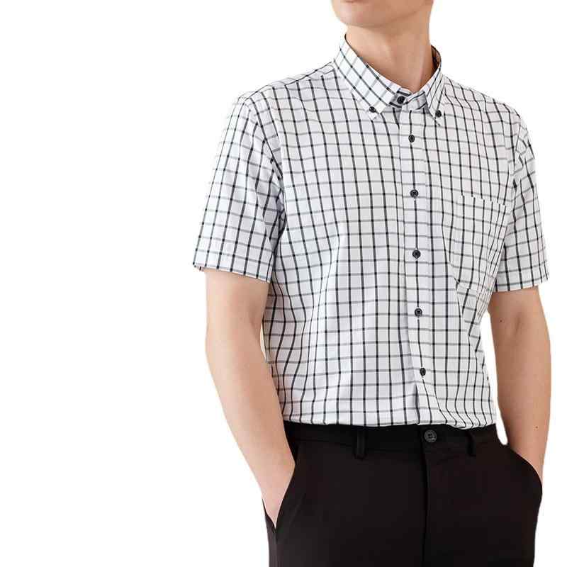 メンズ シャツ トップス 短袖 綿 素材 純棉 オックスフォード 酵素水洗 抑菌 ビジネス 休? 通勤 普段使い 日常 合体型 ボタンダウン 開襟 ピンカラー 薄手 軽量 ピンストライプ チェック柄 グリーン ブルー イエロー ピンク 夏 春夏 2024