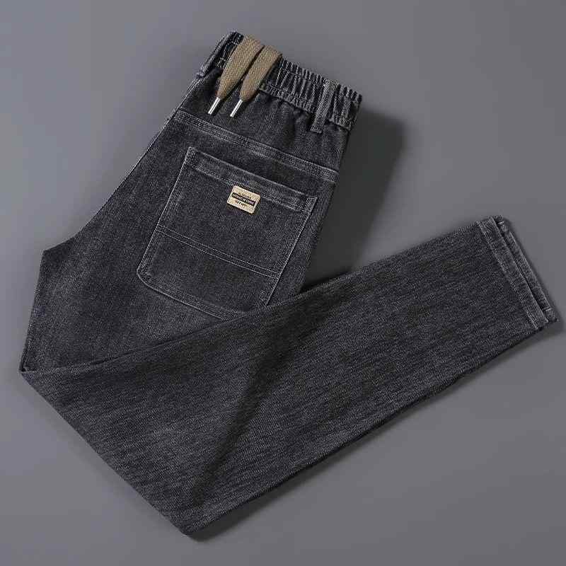 メンズ 牛仔パンツ 直筒型 ミドルウエスト 弾力性 コットン素材 ウォッシュ加工 ビンテージ風 長丈 ラフフィット ビジネスカジュアル 秋冬 ブルー ブラック 軽量 伸縮性 通勤 普段使い 青少年向け 免アイロン