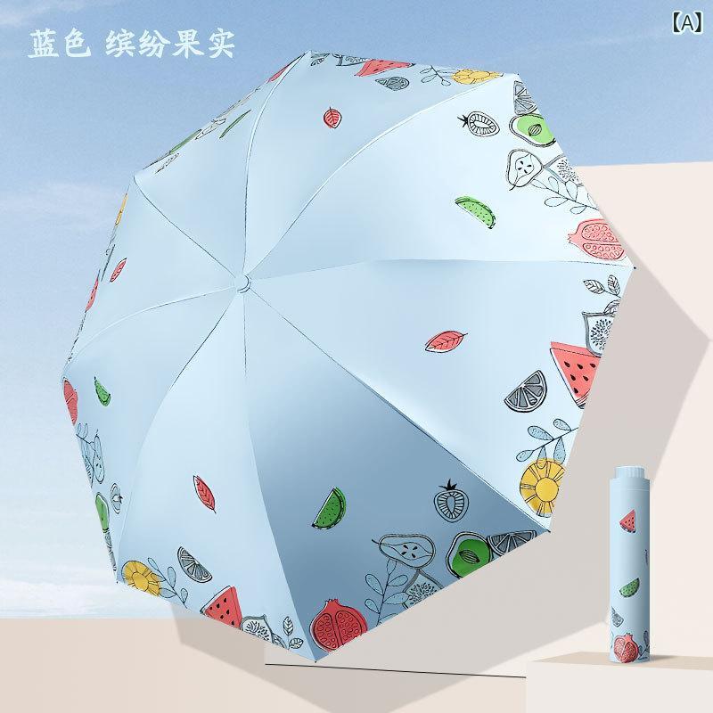 折りたたみ傘 女性用 黒膠 晴雨両用 遮陽 防紫外線 UPF50+ ポリエステル 軽量 8本骨 鋼製 手動開閉 三つ折り 韓式 緑 ピンク ベージュ ネイビー ブルー 接触冷感 吸湿速乾 通勤 普段使い アウトドア