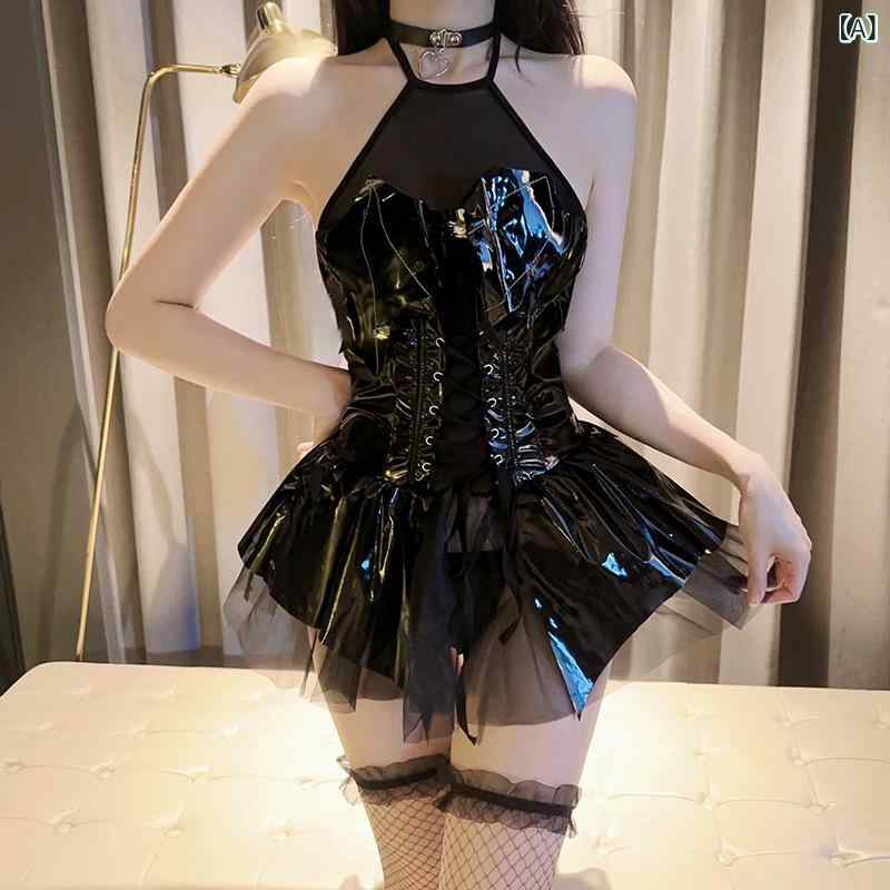 コスプレ衣装 女性用 セクシー コスチューム 蝙蝠 小悪魔 透け感 ミニスカート セット ポリアエステル ブラック 秋冬 かわいい ダンスパーティー 女王風 プチ悪魔 コスチューム 透視 フレアスカート 制服風 コスプレ ダーク ファンタジー コスチュー