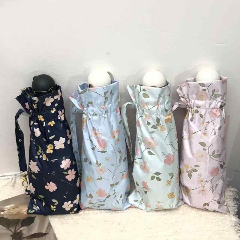 折りたたみ傘 女性用 かわいい小花柄 黒膠加工 遮陽 日傘 防紫外線 防風 防水 晴雨兼用 軽量 コンパクト 収納 現代シンプル 接触冷感 吸湿速乾 通勤 散歩 春夏 秋冬 ネイビー ライトブルー ライトグリーン ライトピンク