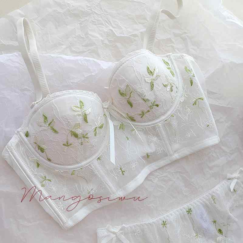 少女用 ブラ文胸 ソフトワイヤー レース刺繍 プッシュアップ サイドサポート 透気性 調整可能 3/4カップ 薄型カップ 固定ストラップ 後5段フック 綿素材 ナイロン 純欲スタイル 白色 グレー ブラック かわいいデザイン 軽量 伸縮性 日常使い