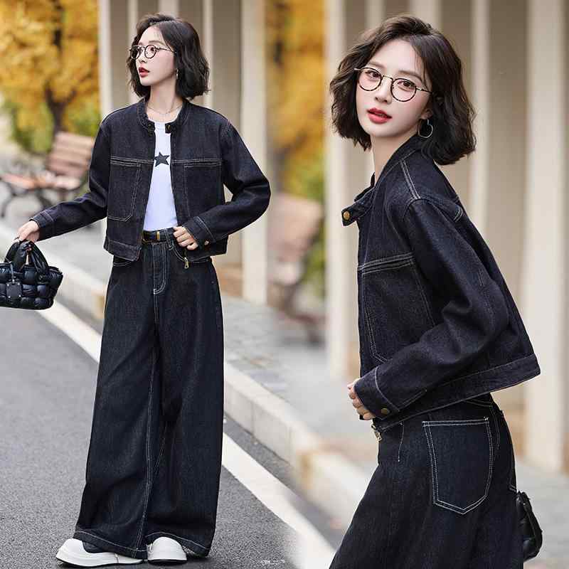 レディース コート 牛仔 短丈 秋冬 女性用 厚手 ゆったり ジャケット トップス ポリエステル メッシュ 素材 波状 襟 肩落とし 袖 半袖 甘め 清楚 スタイル エスニック デザイン 暖か 軽量 通勤 普段使い 欧米 風