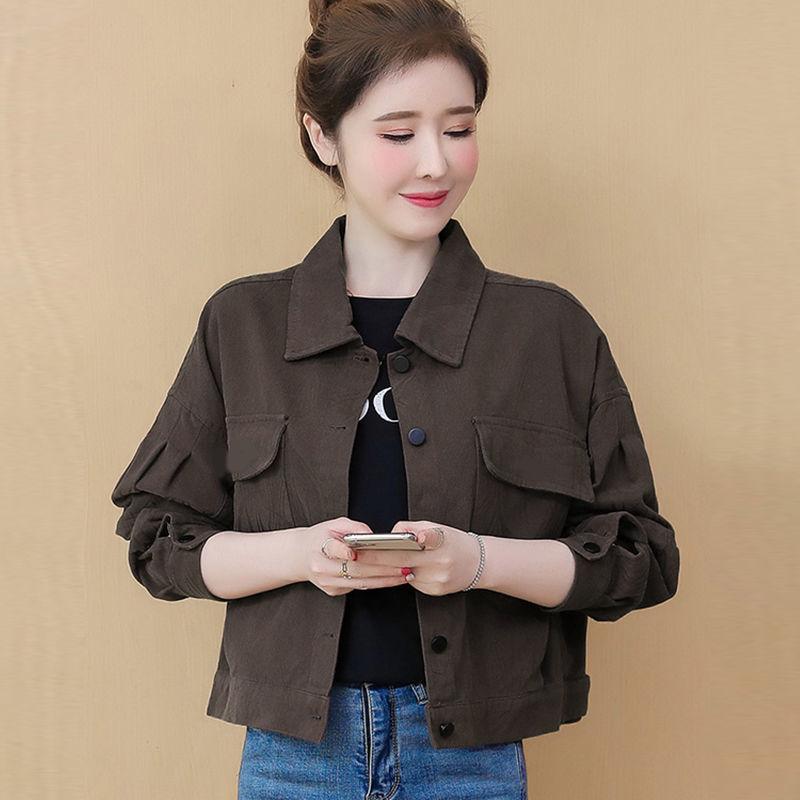レディース ジャケット 牛仔 コート 女性用 長袖 ポロカラ ワイドシルエット ルーズフィット スリムライン ショート丈 トップス 通勤スタイル 都市風 気質 深色 ブラウン ワインレッド ブルー 秋冬 吸湿速乾 軽量 伸縮性 再生繊維