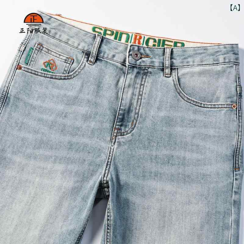 メンズ デニムパンツ ショートパンツ 夏用 直筒型 微弾性 綿混紡 ポリエステル 再生繊維 粘液性繊維 アウトドア 普段使い 軽量 吸湿速乾 ブルー 復古スタイル ビッグシルエット 通勤 通学 ラフコーデ