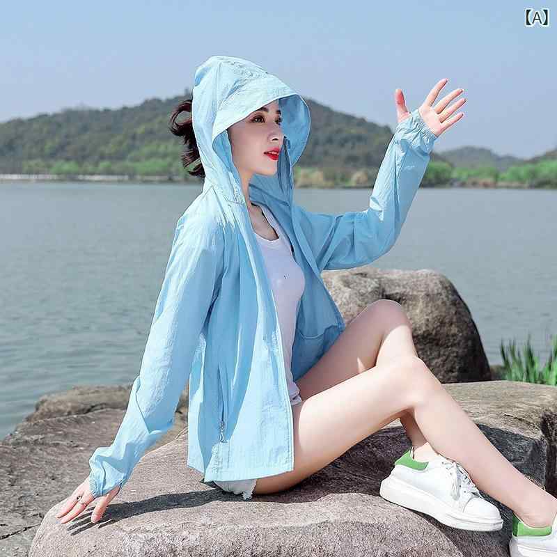 レディース 防晒服 開衫 短外套 接触冷感 薄手 長袖 ジッパー ポリエステル 95%以上 UPF50+ 透気性 夏 春夏 屋外 サイクリング ルーズフィット 普通丈 ホワイト ピンク系 グレー ライトブルー グリーン ローズレッド 薄型 軽量 カジュア