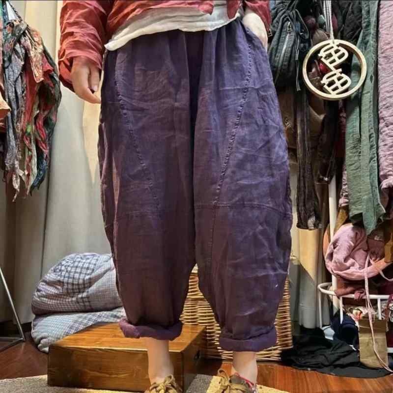レディース 夏用 ロングズボン下 ?麻 当たること冷感 薄っぺら 軽さ うつり変わり 汚し製作 広々とした影ぼうし ご機嫌酉の方角 ラッパーパンツ ゆったり ビッグ影ぼうし ロング丈 伸縮性なし 返り咲き風 読みもの的 個人的特徴派 普段使い走り 百搭 サクラ色系 赤銅色系 黒いこと 粍