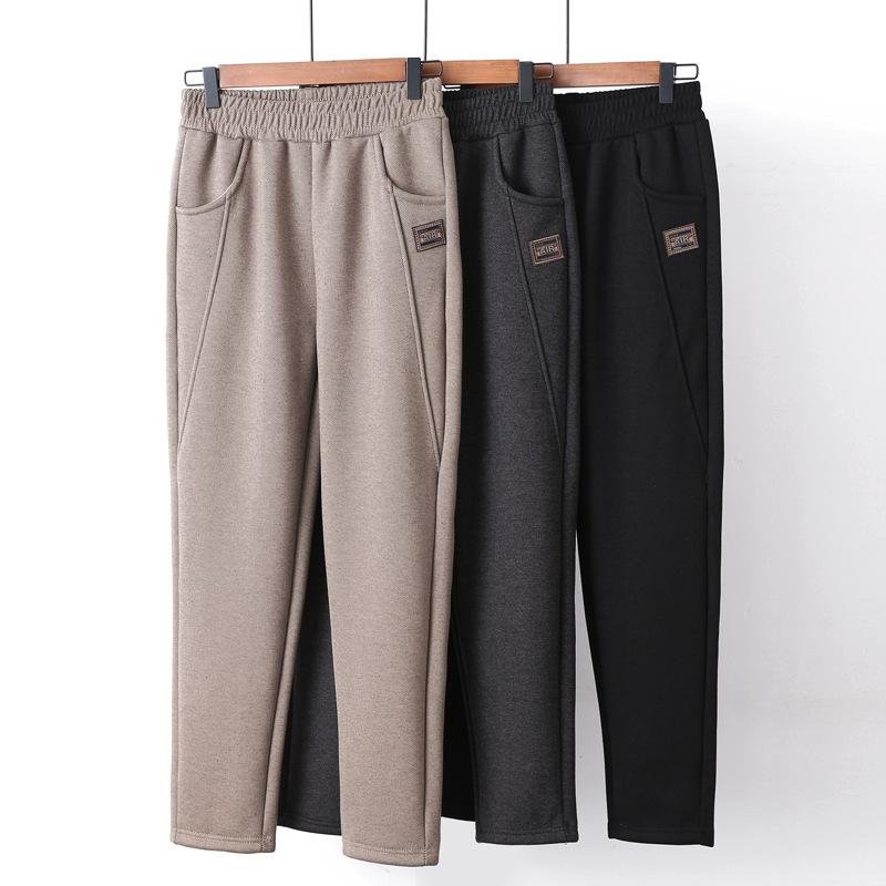レディース ハーレムパンツ コーンパンツ ロングパンツ 高腰パンツ 老・別パンツ ウール混 厚手 マイクロストレッチ 斜めポケット 徽章付き 黒 ダークグレー カーキ 通勤 普段使い 秋冬 ミドルエイジ向け 4,528円