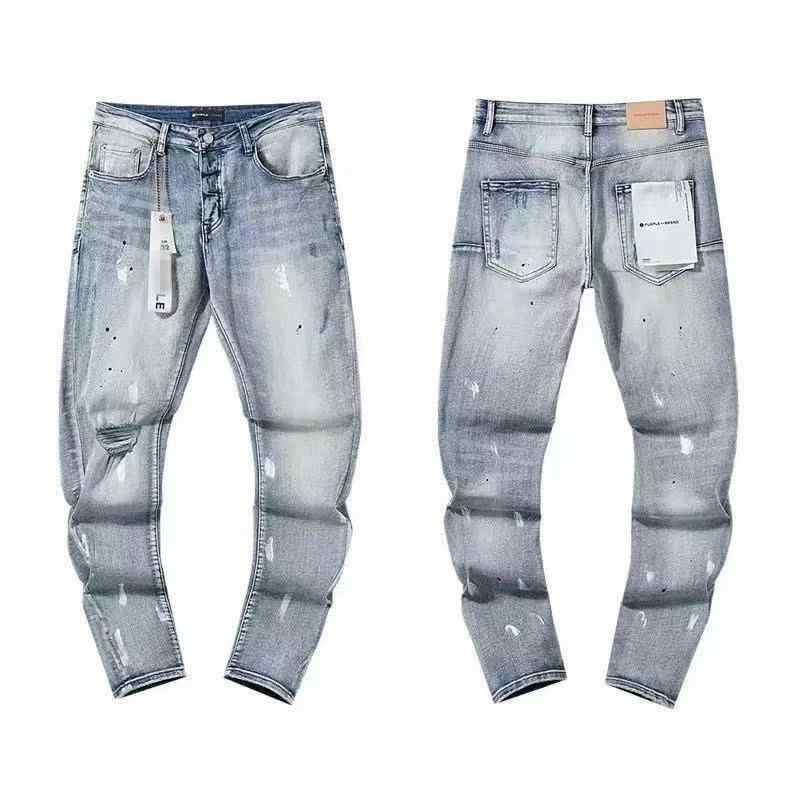 メンズ デニムパンツ スリムフィット コットン素材 ストレッチ 破れ加工 ウォッシュ加工 ミディアムウエスト ジップフライ ストレートレッグ ストリートスタイル 日常使い 青年向け 通年使用