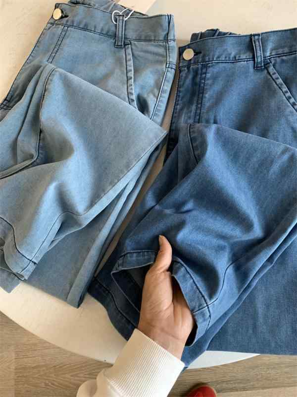 メンズ デニムパンツ コットン素材 薄手 夏用 テーパードレッグ ミッドライズ ジップフライ ストレートヘム ライトブルー ダークブルー シンプルスタイル 軽量 快適 ファッション 普段使い 通勤対応 吸湿性 ストレッチ ビッグシルエット カジュアル