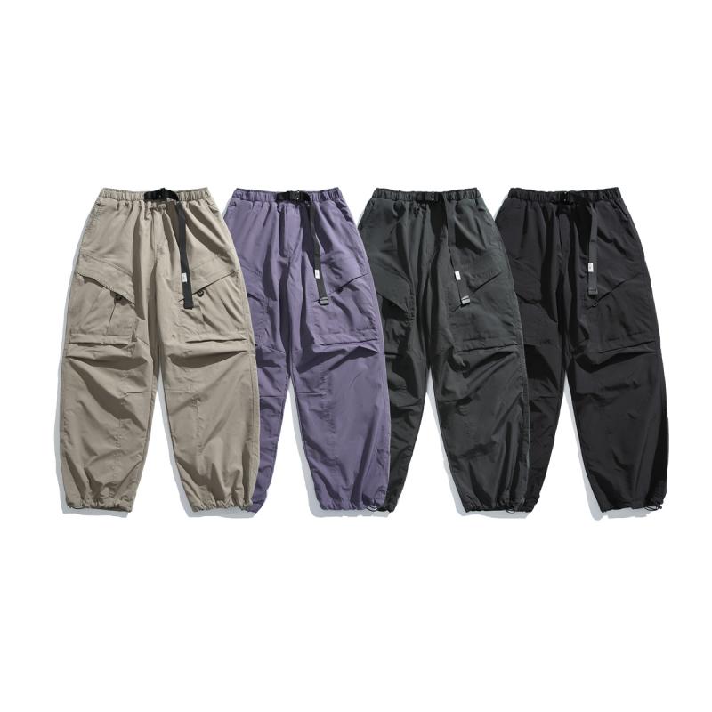メンズ 工装パンツ 保暖 冬用 ゆったり ワイドレッグ ミッドライズ コットン風 ポリエステル 厚手 加厚 フリースライニング ポケット デザイン シンプル カラーブラック ダークグリーン プルプル カーキ 秋冬 ストリート ファッション 普段使い アウ