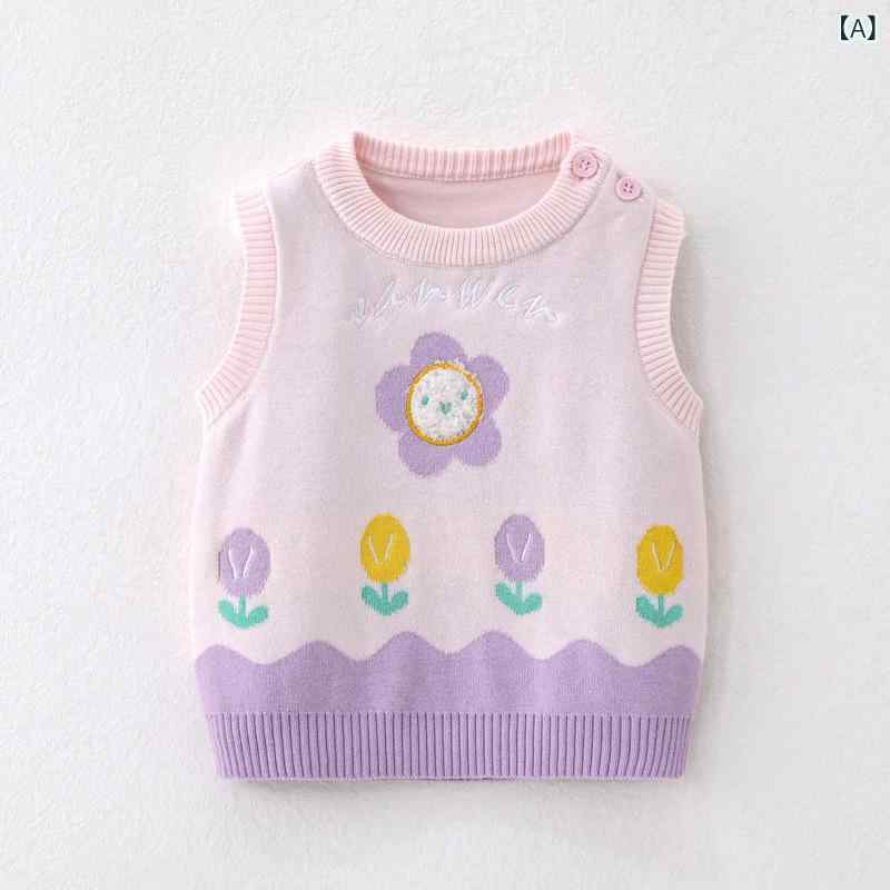 ベビー キッズ 男女兼用 針織 コットン 素材 柔軟 セットイン プルオーバー 花刺繍 かわいい デザイン 春夏 秋冬 通年 普段使い 軽量 伸縮性 ピンク系 イエロー系 グレー系 トップス インナー ベビー服 子供服 ワンピース風 部屋着 アウトドア