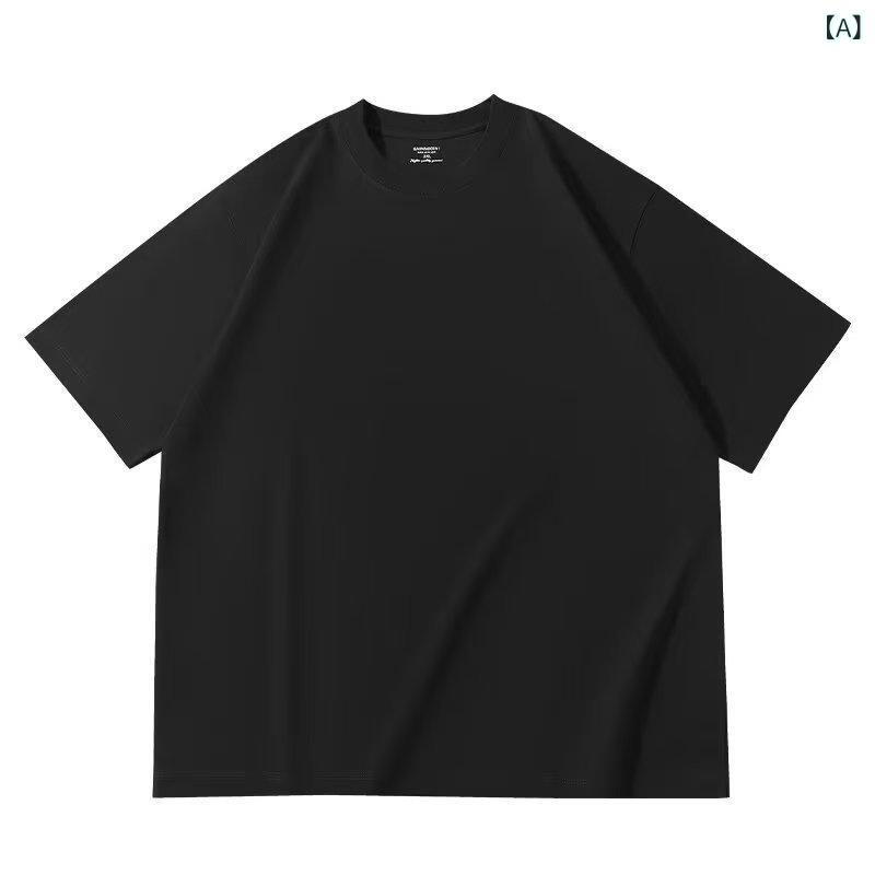 メンズ Tシャツ トップス ユニセックス ゆったり ラウンドネック 半袖 綿100% 再生綿 接触冷感 吸湿速乾 厚手 軽量 伸縮性 ブラック ホワイト ネイビー ワインレッド ピンク グリーン パープル グレー ベージュ 秋冬 春 ユニセックス カジュ