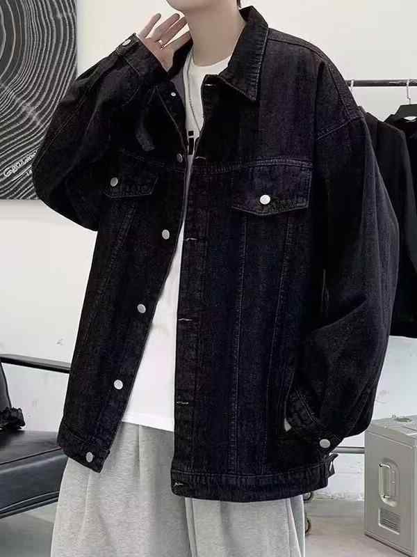 メンズ デニム ジャケット 春夏 秋冬 耐久性 色落ち防止 コットン ワイドシルエット スタンドカラー シングルブレスト ロングスリーブ ゆったり フィット 直裾 多ポケット 蓋付き ポケット 洗い加工 ビンテージ スタイル 痩せ見せ 効果 カジュアル