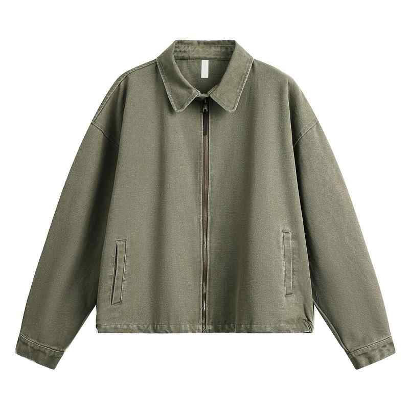 メンズ ジャケット コート 牛仔 デニム 復古 水洗 加工 短丈 ジップ ジッパー 開閉 ワーク 工装 スタイル 春 春季 ストリート 街頭 ファッション ターン ダウン カラ 飛行士 フライヤー タイプ コットン 綿 素材 95パーセント コットン ラ