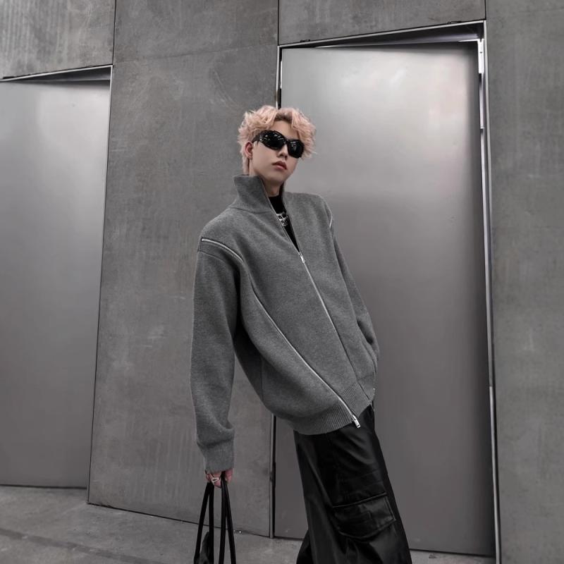 メンズ 秋冬 編み物ジレー 長袖 開衫 綿 ポリエステル 練りあわせる 当たること冷感 朦々たる 生あたたかい 軽さ 吸湿速乾 免? 取り計らう 丸首 無領 無帽 幾何学学 刷り上げる ひな型 ファスナー 衣嚢受け答え ゆったり ルーズフィット ラグラン捩り グラフィック 柄 グ