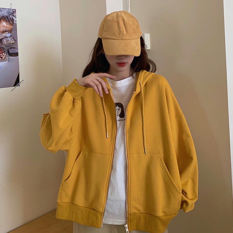 カーディガン 女性用 春夏 コットン 長袖 連帽 ジップアップ バットスリーブ 切り替え ポケット ルーズフィット かわいい スタイル ブラック オレンジピンク ピンクパープル グリーン イエロー 通勤 普段使い 軽量 吸湿速乾