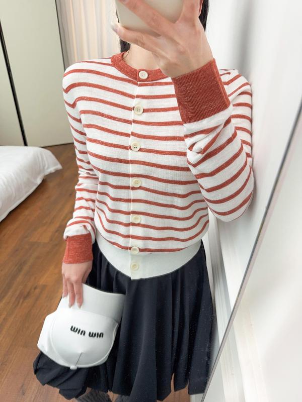 ジレー レディース 春夏 薄っぺら 長袖 麻混紡 うつり変わり 縞模様 ニットトップス 通い風 人となり表現スタイル 深緑 縞模様 色つや上がり下がり 軽さ 吸湿速乾 丸首 名取り草 シングル前胸部 決まり切った丈 生まれ変わり衣料繊維 綿織物混 日常使い走り 伸縮性 口さかしい