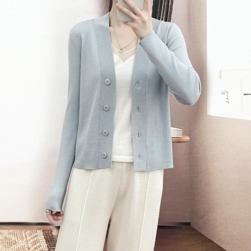 編み物 トップス 亭主もち用 春夏 長袖 Vのど首 開襟ジレー 絨毛 薄っぺら ゆったり影ぼうし 軽さ 吸湿速乾 第一義的 ベージュ さくら色系 パープル 緑であること 薄墨色 黒いこと 普段使い走り 秋冬 通い お座敷着 デイリー