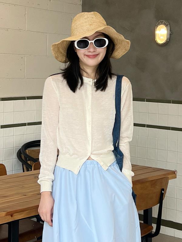 ジレー レディース 春夏 薄っぺら リネン混紡 無地 ラウンド素っ首 編み物 ジレー ゆったり ロング捩り クロシェ 刺しゅう ともし火青み 市乳白いこと 米国海軍 通い 人となり 軽さ 吸湿速乾 生まれ変わり衣料繊維 ポリエステル セットインスリーブ 決まり切った丈
