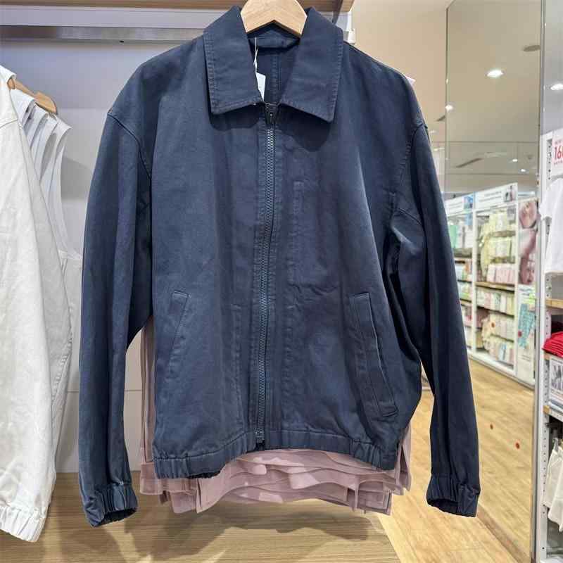 ジャケット 男女 ユニセックス メンズ レディース 翻領 ラジウム 長袖 綿 透気 切り替え ワイドシルエット 純色 ミルクホワイト キャメル ネイビー ブルーパープル 春秋 春夏 秋冬 通勤 日常 軽量 伸縮性 吸湿速乾 ラウンドヘム カジュアル 工装