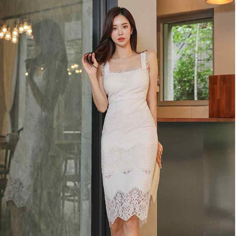 ワンピース レディース 夏 春夏 韓国風 名媛風 気質 高級感 背? レース 花辺 収腰 セクシー 包臀 礼服 雪? 純色 提花 中長 不規則スカート 方領 無袖 高腰 ハイウエスト 単品 文?復古 中国風 ラック ジッパー PVC 素材 画像色 S M