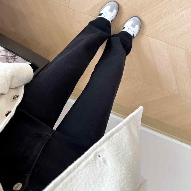 レディース ワイドレッグパンツ メンズ ジーンズ ロングズボン下 ご機嫌酉の方角 直筒 牛仔布 綿原材料 中厚 伸ばすこと 青み 黒いこと 烏兎 軽さ か細い相応う ゆったり影ぼうし 普段使い走り 通い 角袖巡査 御姐表現スタイル