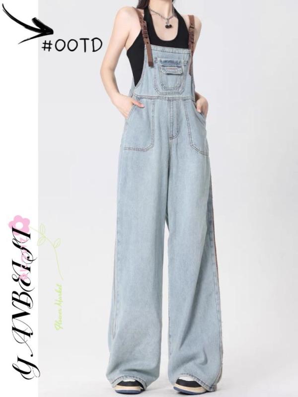 レディース デニム 背広パンツ 春秋 春夏 秋冬 ハイウエスト 直筒 ワイドレッグ ルーズフィット 綿混 ポリエステル ストレッチ 中厚手 刺繍 水洗加工 軽量 通勤 普段使い アウトドア かわいい 学院風 キャンパススタイル 爽やか 甘め ミリタリー調