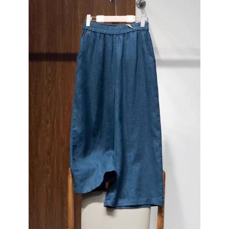 レディース ワイドパンツ 高腰 麻 素材 直筒 ロング丈 ゆったり シルエット スリム効果 快適 伸縮性 接触冷感 吸湿速乾 通勤 普段使い 都市スタイル カジュアル 孔雀ブルー ブラック オレンジ系 ミルクティーブラウン ブラウン イエロー系 ベージュ