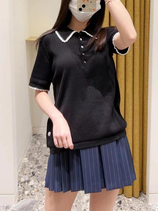 レディース トップス 黒白 うつり変わり 花辺 ポロ色合い 半袖 編み物 修身 3D 立体 柄 粘膠衣料繊維 精神状態 通い 黒いこと 夏 単品 仕掛ける オン ピッタリ 填まる スレンダー 影ぼうし 日常 商行為 コーデ 吸湿 速乾 口さかしい 手当たり 木目細か ス