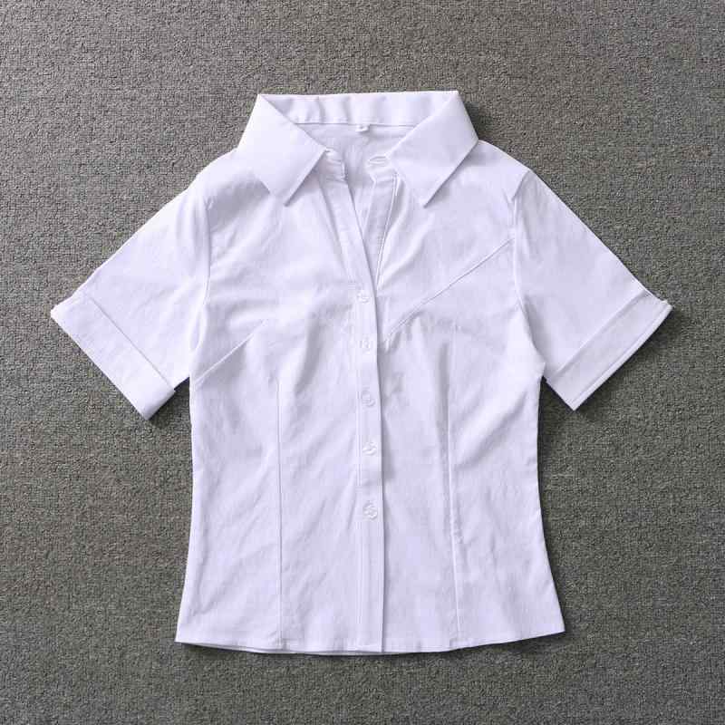 レディース シャツ トップス 学院風 収腰 白色 短袖 修身 綿素材 かわいい 清新 甘め 夏 吸湿速乾 軽量 普段使い キャンパススタイル 方領 開襟 ハイウエスト セットアップ