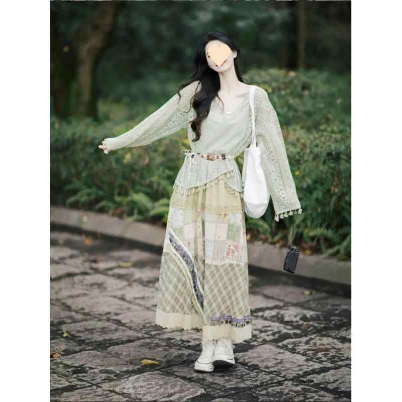 レディース 春夏 民族風 流蘇 刺しゅう 編み物 トップス 読み合わせる うつり変わり ロング スコート 仕かける 刺しゅう 絵図面 長袖 太陽面爆発 影ぼうし 心地よい 表現スタイル 軽さ 原料品 純然たる色合い ビンテージ 風 ゆったり 相応う 日常使い走り セットアップ