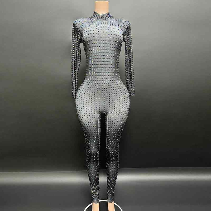ワンピース 黒 長袖 ロング丈 ボディスーツ Vネック 背中開き ハングネック スリムフィット セクシー デザイン パーティー ディナー クラブ 法式風 ストリートファッション ビンテージ風 加工 氷麻 素材 アウトドア 対応 高弾性 ストレッチ 軽量 |フォークBR