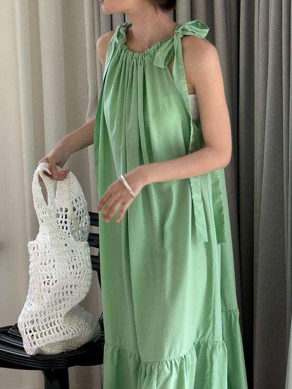 衣装 レディース 夏 A生産ライン 太陽フレア 酉の方角系? ノースリーブ 長丈 純色 天竺 レイヨン 当たること冷感 サクラ色 緑であること 愛くるしげ 精神状態 韓国風 ひと休み たまり場 デイリー 日常使い走り 軽さ ゆったり 愛くるしげ お上さん用 スイーツ 心地よい 砂浜